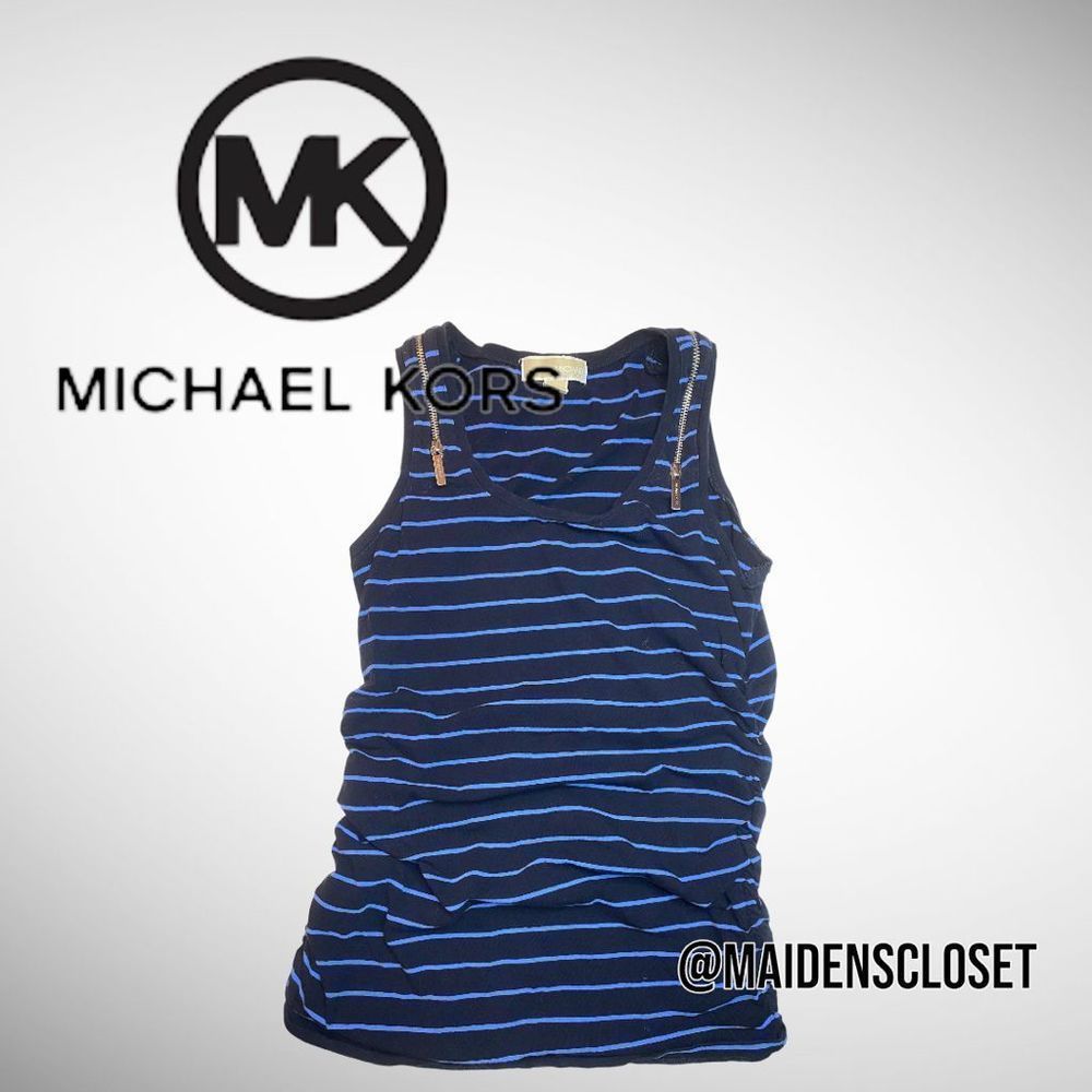 KORS Michael Kors Blue Striped Tank-top